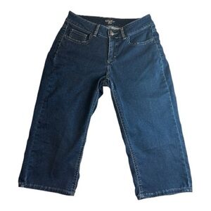 Riders by Lee Women's Blue Denim Cropped Jeans Button Zip Pockets 5-Pocket